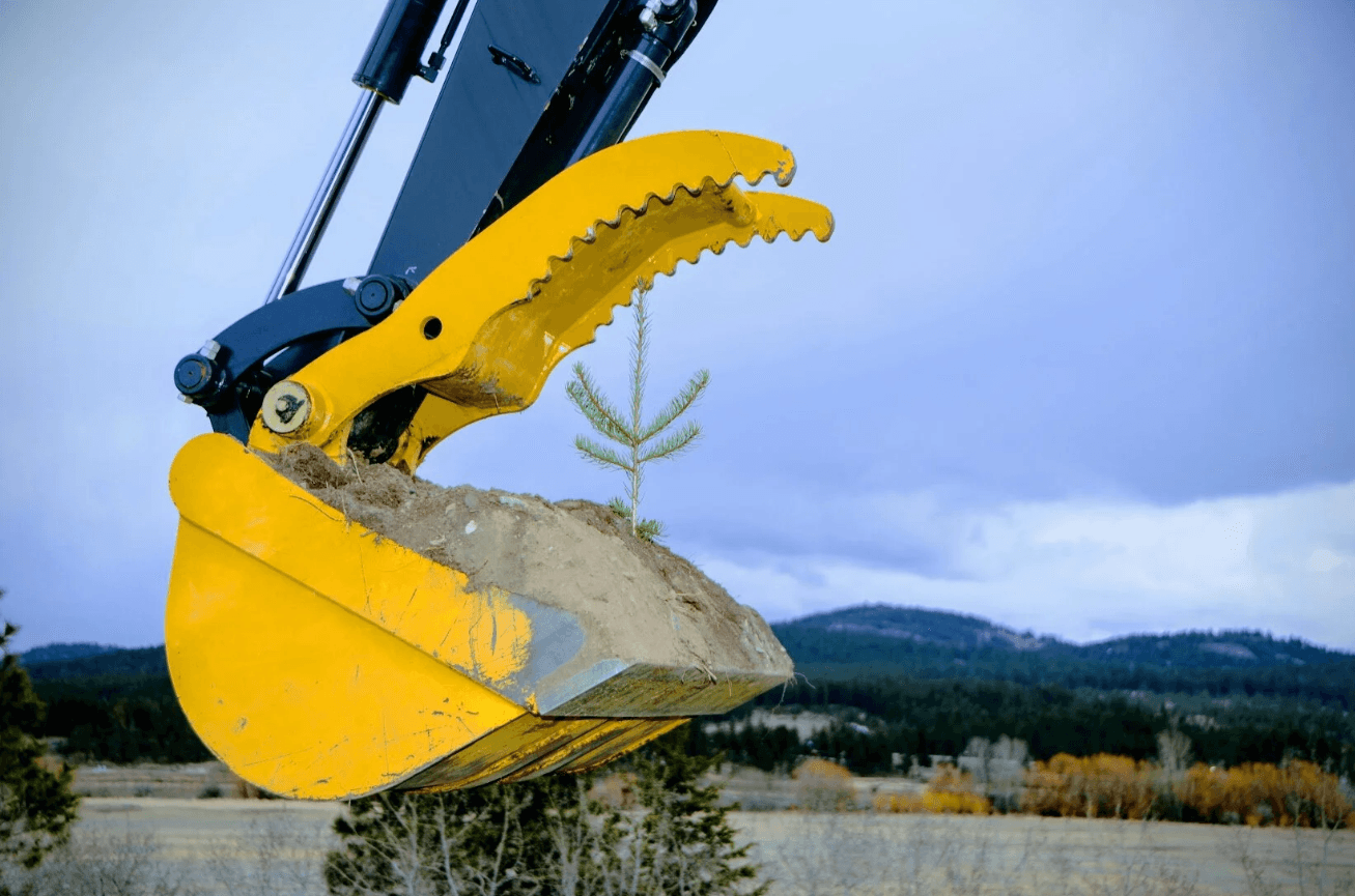 Baiko Construction excavation equipment on a job site in Cranbrook, BC